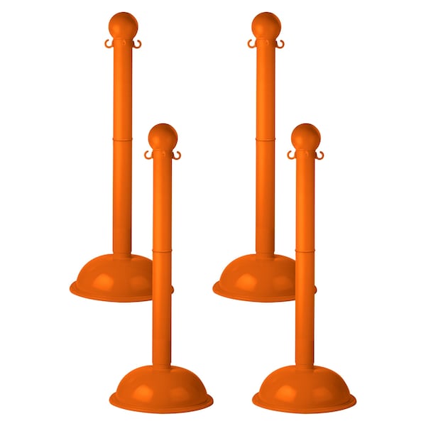 Safety Orange HD Stowable Stanchion, 6PK